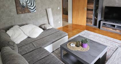 Ferienwohnung 'Die Wohnung Stein' mit privatem Garten, Balkon und WLAN