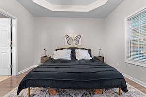 2 bedrooms, iron/ironing board, travel crib, WiFi