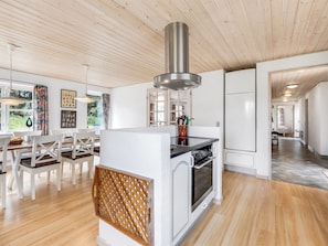 Fridge, oven, dishwasher, high chair