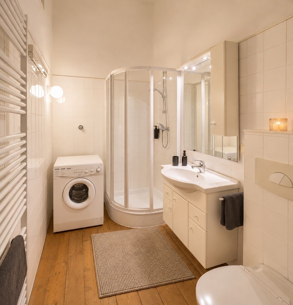Shower, hair dryer