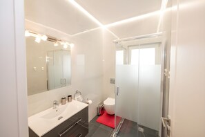 Regadera, amenidades de baño gratuitas, secadora de cabello, toallas 