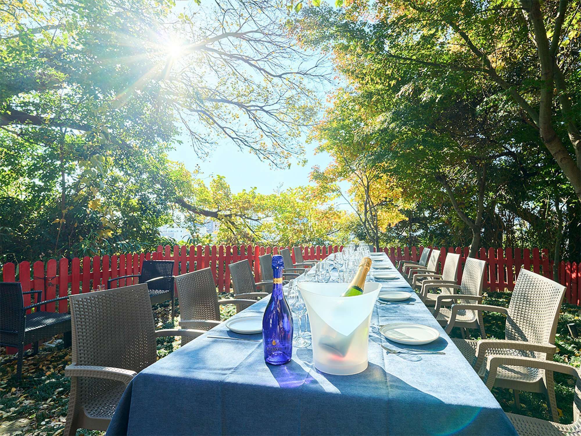 屋外ダイニングエリア