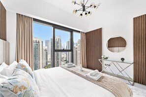 Lägenhet Comfort - 2 sovrum - icke-rökare - utsikt mot staden | 2 sovrum, värdeförvaringsskåp på rummet och individuell inredning