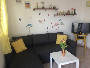Apartment (Economy One Bedroom Apartment with Sh) | Living room | 32-inch flat-screen TV with cable channels - Apartments Roko (Dugi Rat)