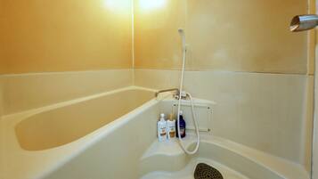 Basic Apartment | Bathroom | Combined shower/tub, hair dryer, towels, shampoo