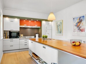 Fridge, oven, dishwasher, high chair