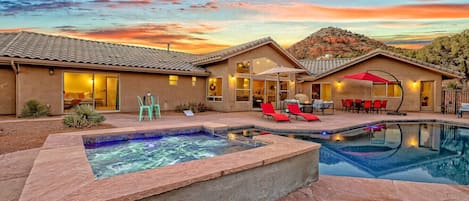 Piscine extérieure, piscine chauffée