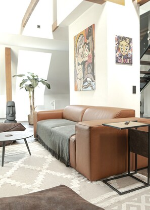 Exclusive Condo, 2 Bedrooms | Living area | 60-inch Smart TV with digital channels - Aeronaut Suites powered by Pearl1 (Berlin)