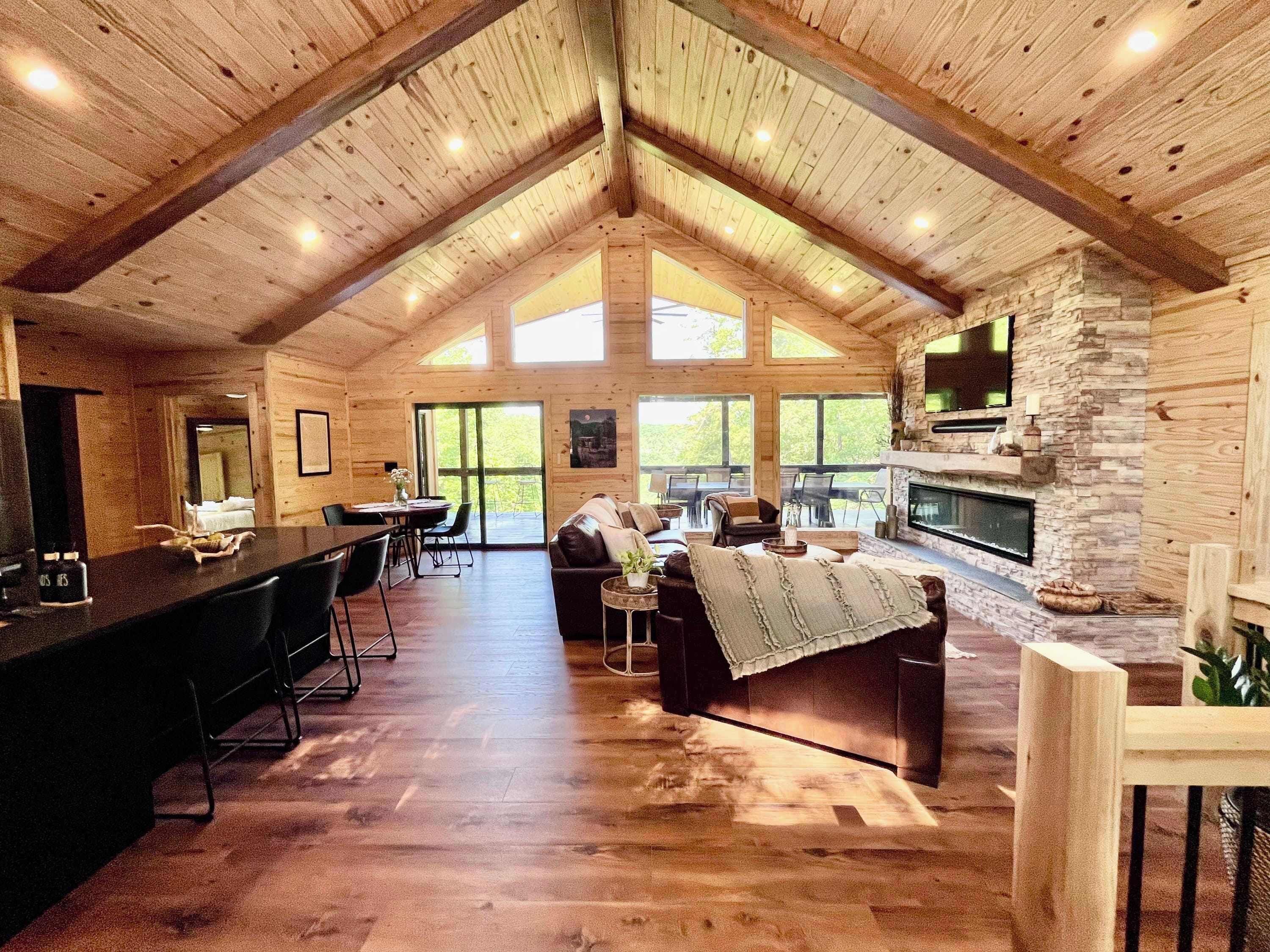 电视、壁炉、DVD 播放器