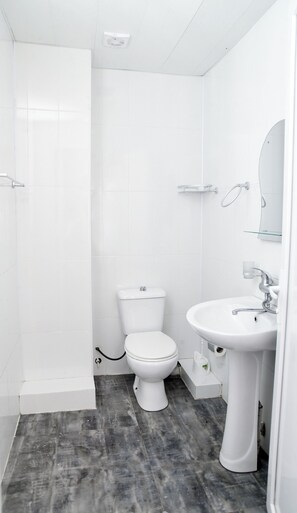 Standardværelse til 3 personer | Badeværelse | Bruser, gratis toiletartikler, hårtørrer, håndklæder