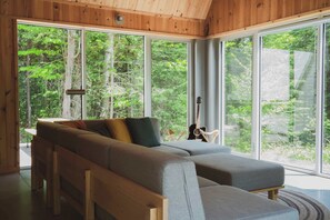 Fireplace, books, stereo, offices - Le Havre Gris - Lakeside Nature Escape & Hikes (Chertsey)