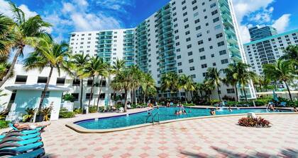 Frente al mar en Hollywood, piscina todo el año