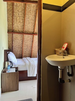 Double Room, Patio, Mountain View | Bathroom | Shower, free toiletries, towels, soap - Pinggan glamping ground (Kintamani)