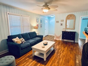 Älytelevisio, takka, kirjoja, stereot