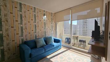 Apartment | Living area | 40-inch TV with cable channels