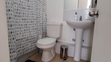 Apartment | Bathroom | Shower, hair dryer, towels, toilet paper