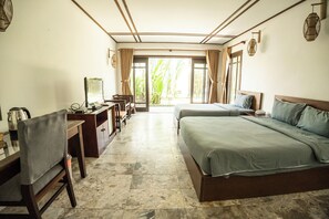 Superior Room, 2 Double Beds, Garden View | Premium bedding, memory-foam beds, minibar, in-room safe - Riverside Bamboo Resort - Hoi An (Da Nang)
