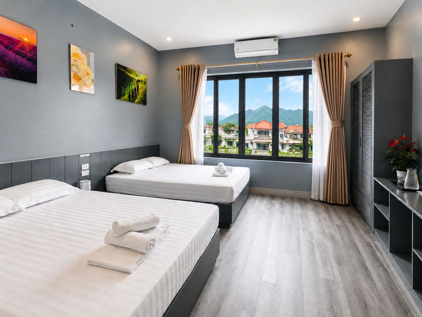 Family Double Room, Garden View | Blackout drapes, soundproofing, iron/ironing board, free WiFi