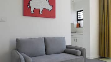 Televisión, chimenea, estéreo, oficina