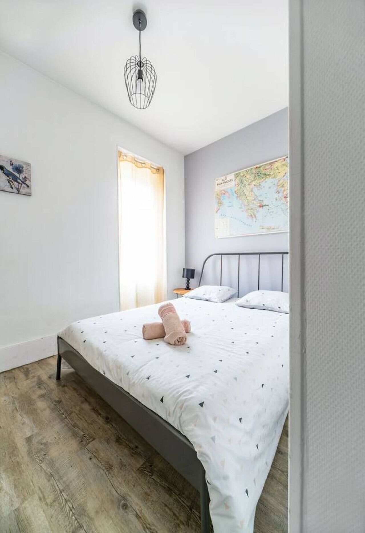 1 bedroom, desk, iron/ironing board, travel crib