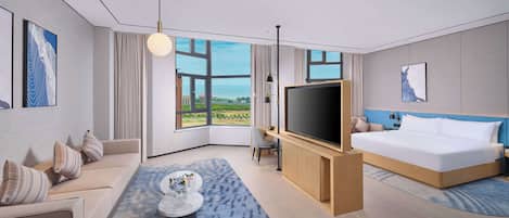 Deluxe kamer, 1 kingsize bed | Een kluis op de kamer, geluiddichte muren, een strijkplank/strijkijzer
