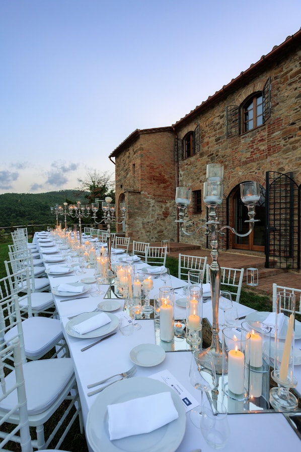 Outdoor banquet area