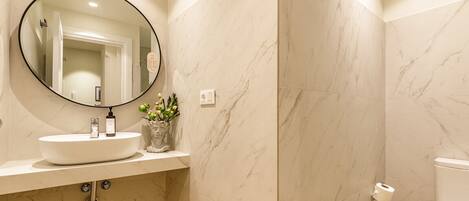 Dusche, Haartrockner, Handtücher