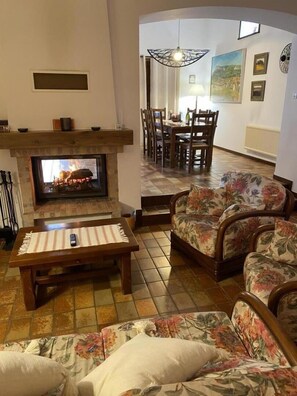Fernseher, Kamin