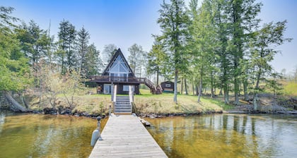 Upper Peninsula Lakefront A-frame Cabin w/ Dock