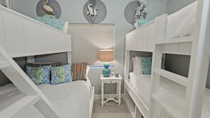 2 bedrooms, desk, iron/ironing board, travel crib