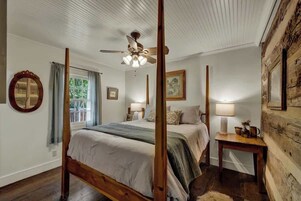 Cabin, 1 Queen Bed, Patio, Garden View (217 Mistletoe St) | 1 bedroom, individually decorated, individually furnished, bed sheets