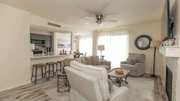 Condo, Multiple Beds, Patio (1100 The Cape #701) | Living area