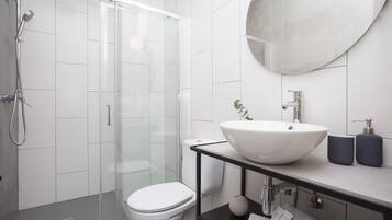 Ducha, secador de pelo y toallas