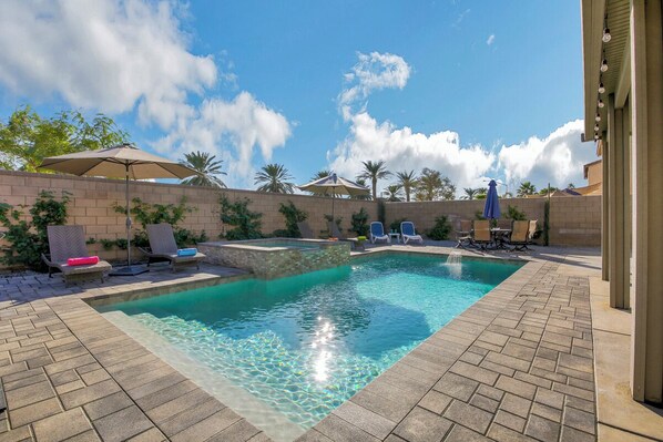 Outdoor pool, a heated pool