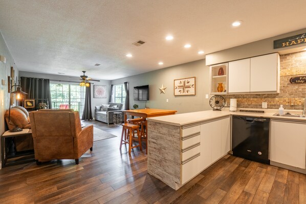 View of Dining and Living Room from Kitchen
