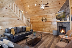 Smart TV, fireplace, video games