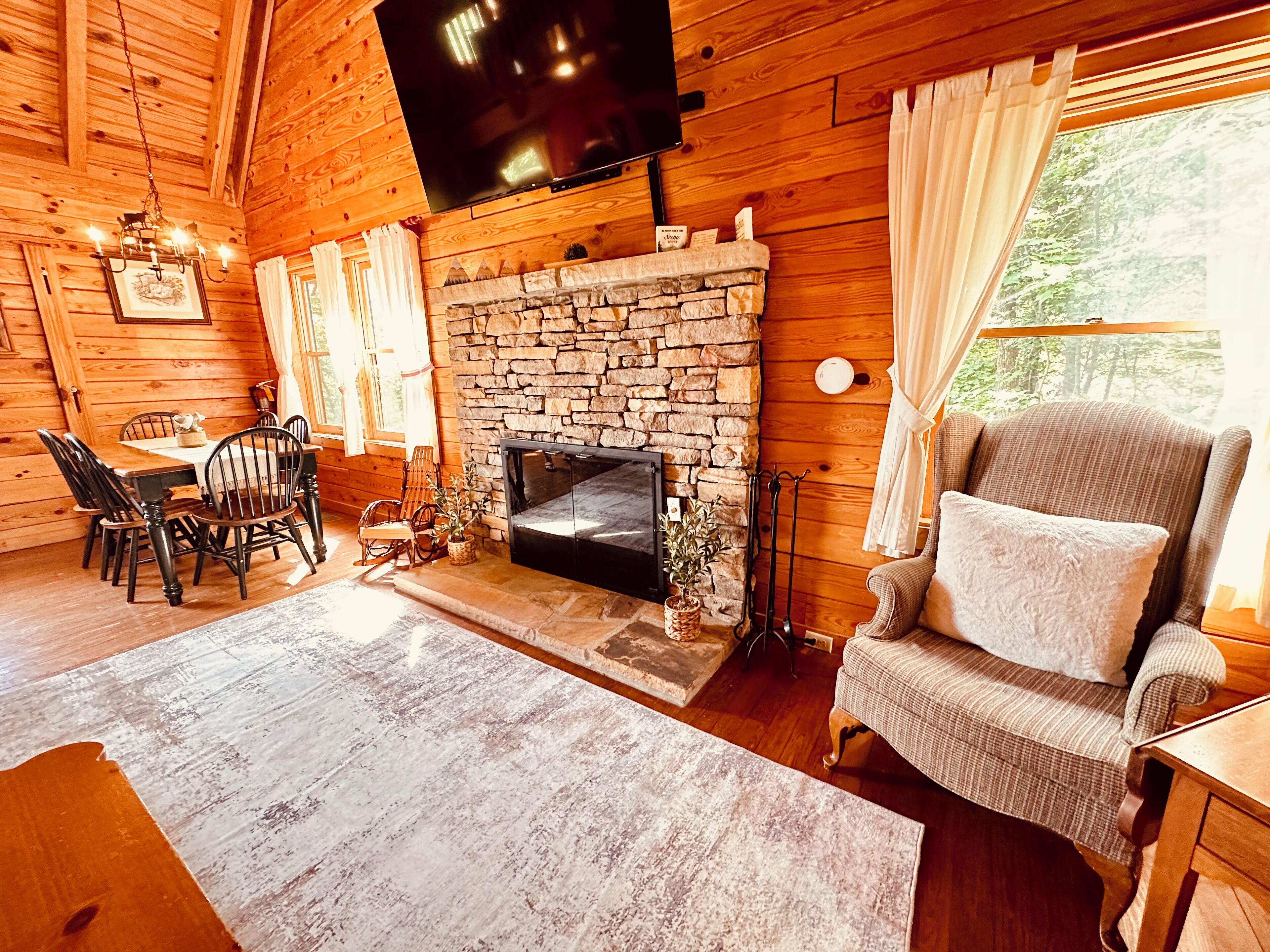 Fireplace, table football