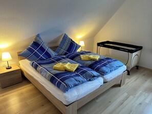 2 bedrooms, in-room safe, iron/ironing board, travel crib