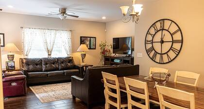 Outside Relaxation - View of Rock City - Modern Country Getaway - Spacious Townhome - Fire Pit