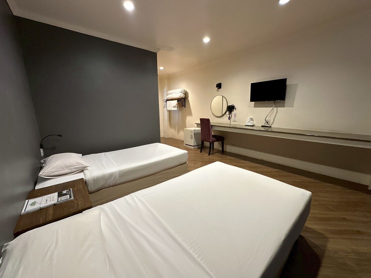 Desk, blackout drapes, free WiFi