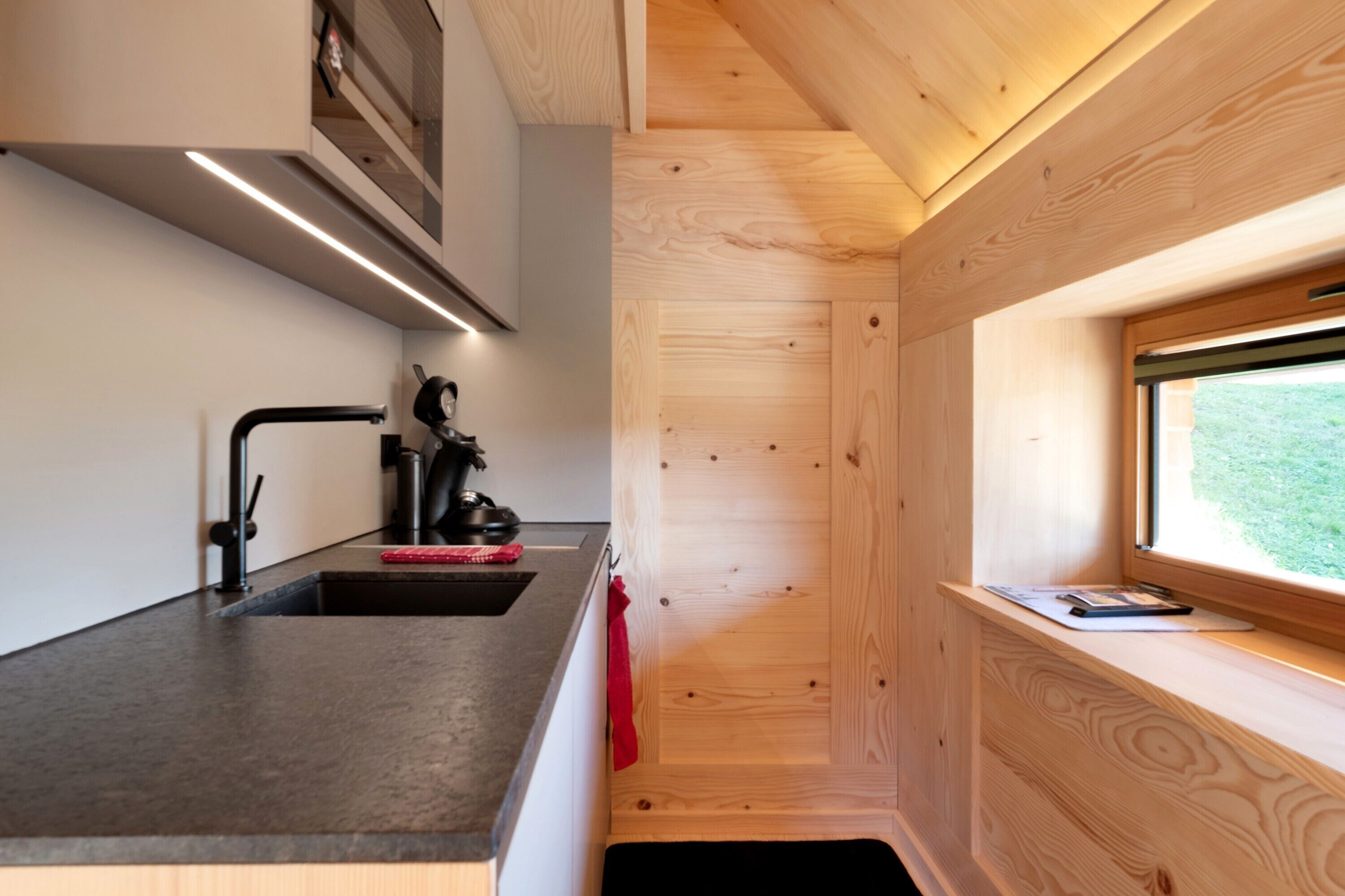 Kühlschrank, Mikrowelle, Herdplatte, Geschirrspüler