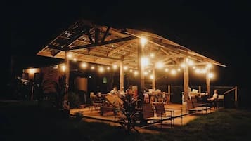 Outdoor banquet area