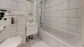 Apartment | Bathroom | Shower, hair dryer, towels - 4guests-parking-2br-familyfriendly (London)