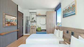 Familienapartment, Meerblick | Bettwäsche aus ägyptischer Baumwolle, hochwertige Bettwaren