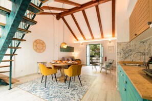 Luxury Apartment, Terrace | Living area | 43-inch Smart TV with cable channels, Netflix, streaming services