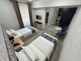 Habitación estándar con 2 camas individuales | Sistema de insonorización, tabla de planchar con plancha, wifi gratis