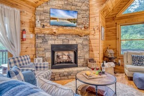 TV, fireplace, video games, offices