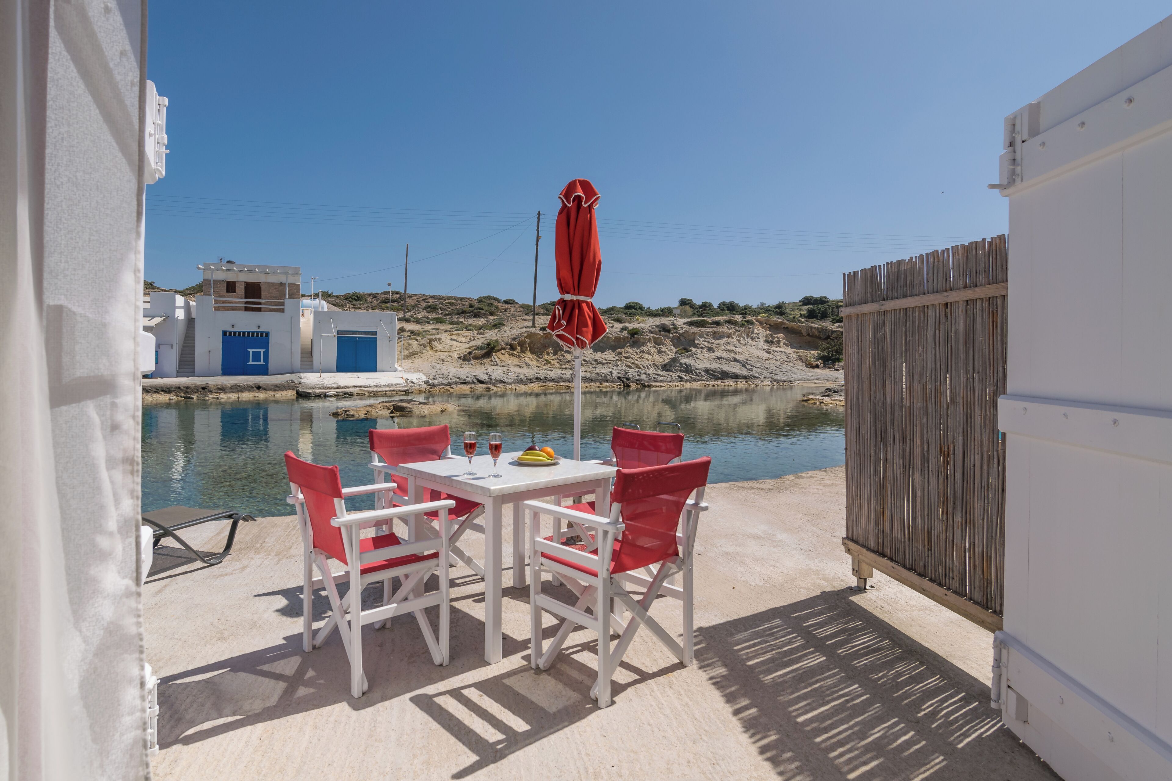 Vierbettzimmer, Terrasse, Meerblick | Terrasse/Patio