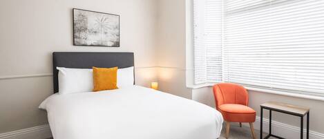 Desk, free WiFi, bed sheets