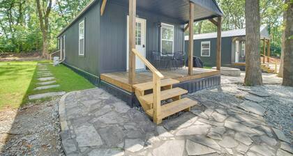 Walk to Lake: Cozy Grove Cabin w/ Fire Pit